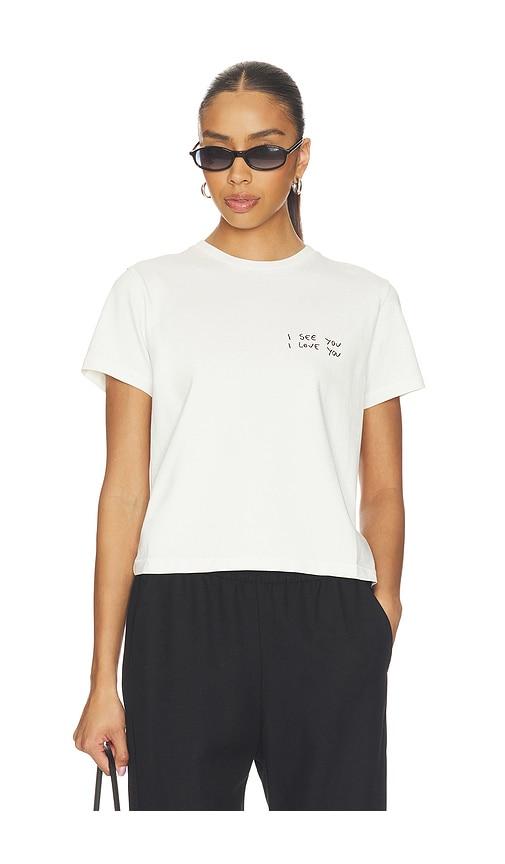 anine bing shelley i see you i love you tee in white. - size m (also in xs, s)