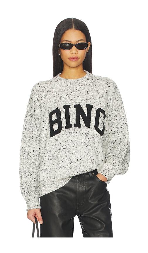 anine bing sydney crew sweater in gray. - size s (also in xs)