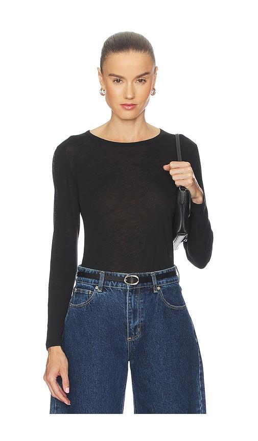 anine bing sylvie long sleeve tee in black. - size l (also in m)