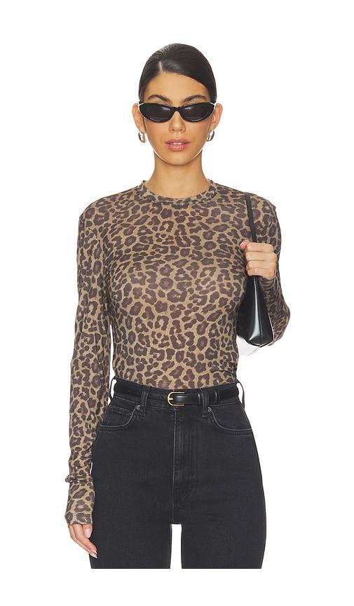 anine bing sylvie long sleeve tee in brown. - size m (also in xs, s)