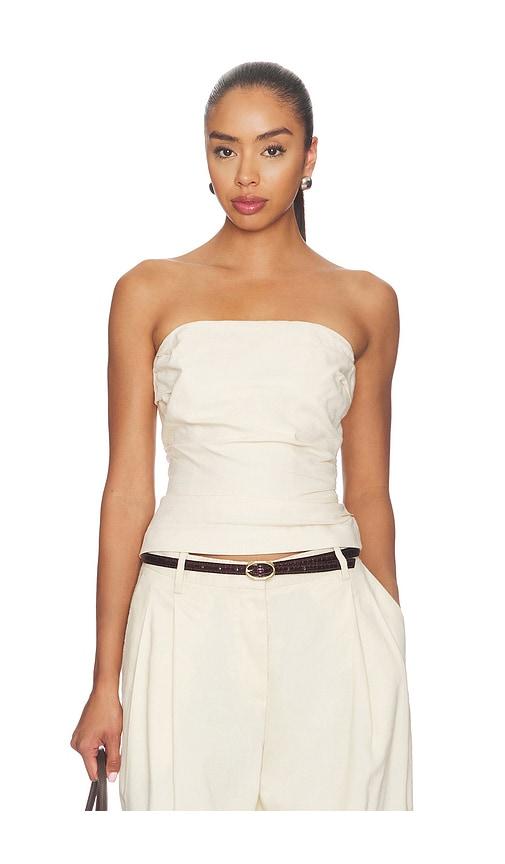 anine bing tyla top in cream. - size l (also in xs, s, m)