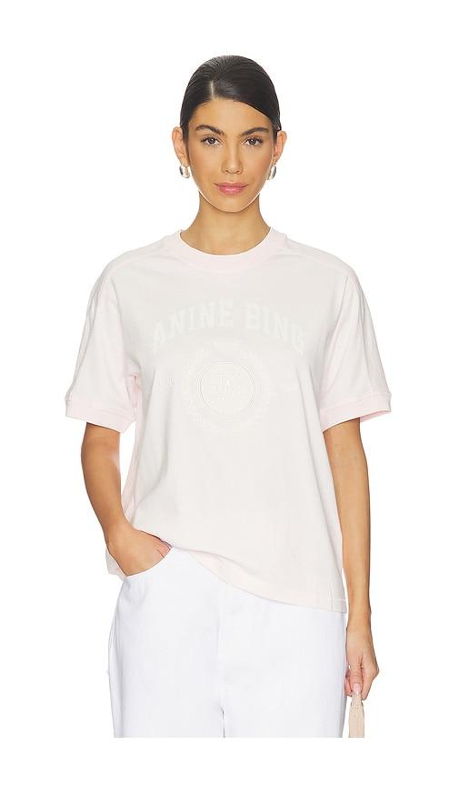 anine bing walker collegiate tee in pink. - size m (also in xs, s)
