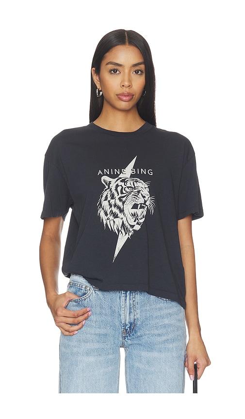 anine bing walker tiger tee in black. - size m (also in s)