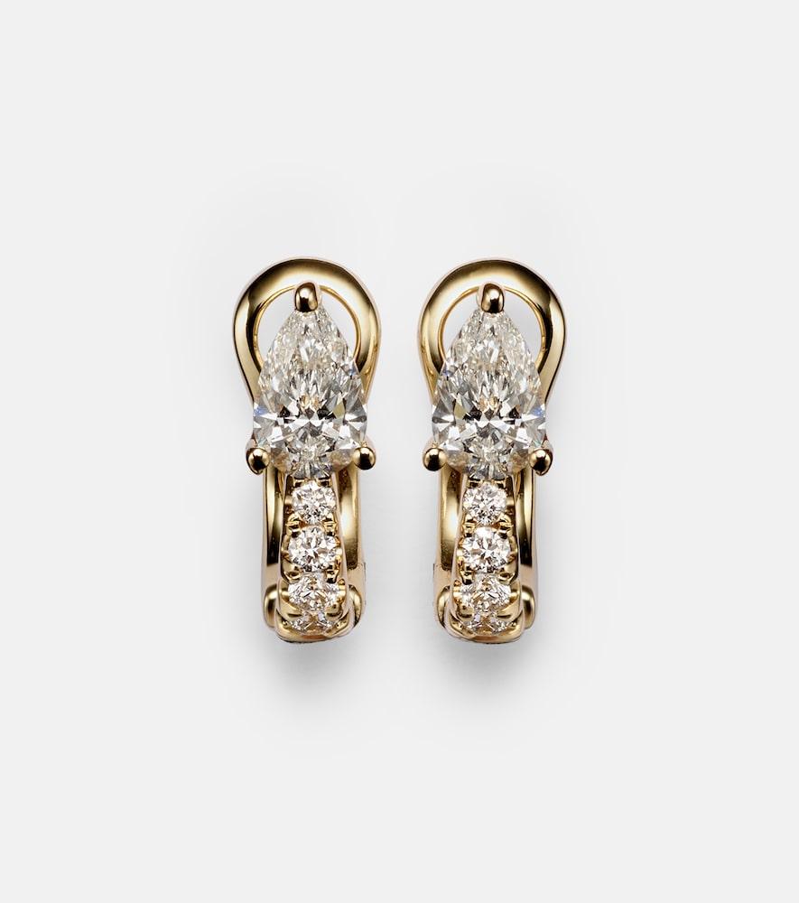 anita ko 18kt gold huggies with diamonds