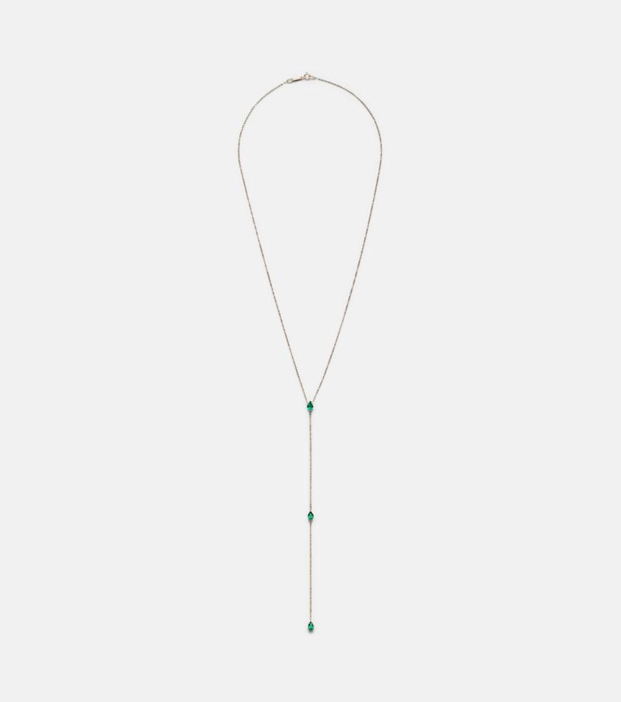 anita ko 18kt gold necklace with emeralds