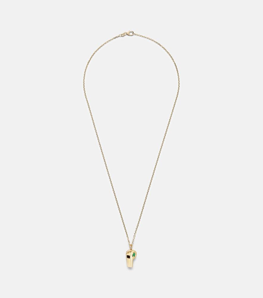 anita ko 18kt gold pendant necklace with emeralds