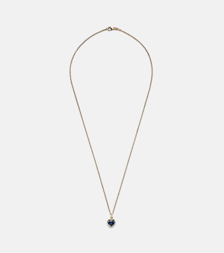 anita ko 18kt gold pendant necklace with sapphire and diamonds
