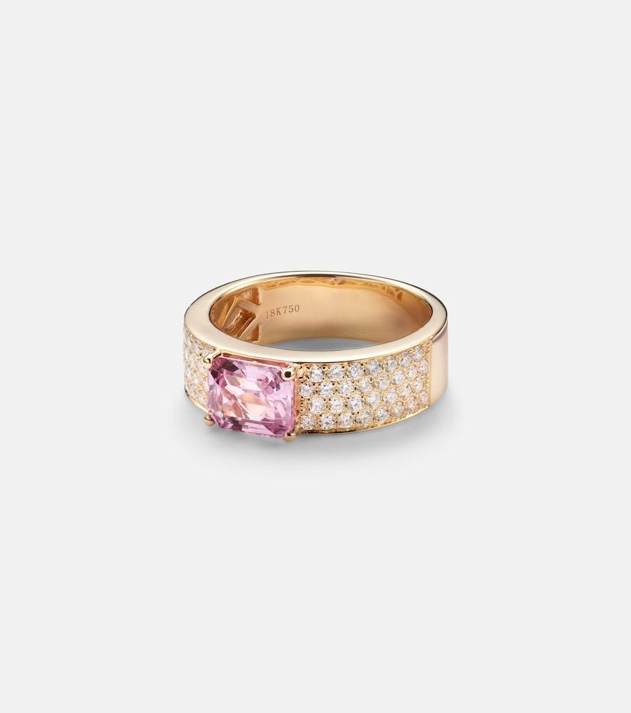 anita ko 18kt gold ring with sapphire and diamonds