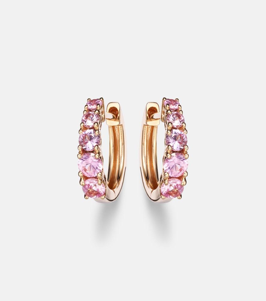 anita ko 18kt rose gold huggie earrings with sapphires