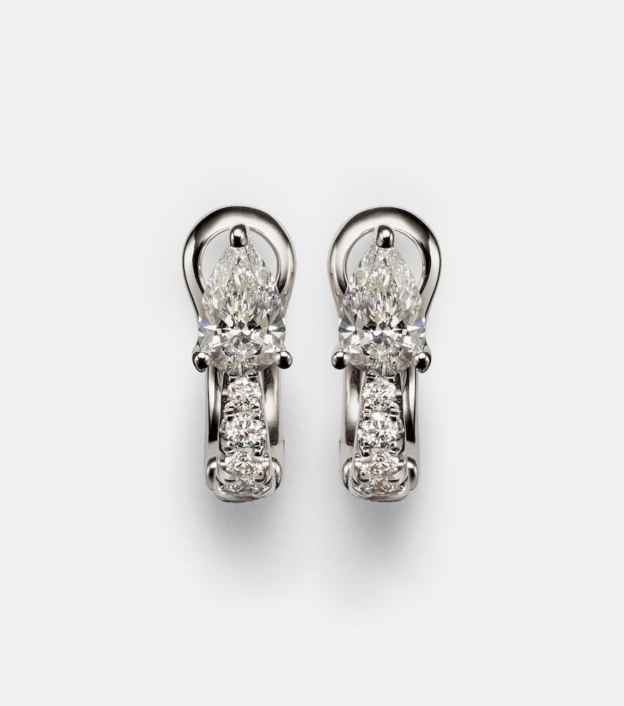 anita ko 18kt white gold huggies with diamonds