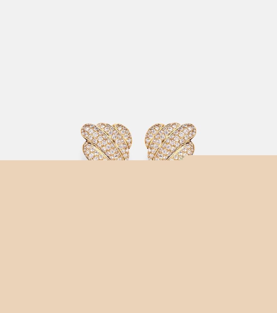 anita ko croissant 18kt gold earrings with diamonds