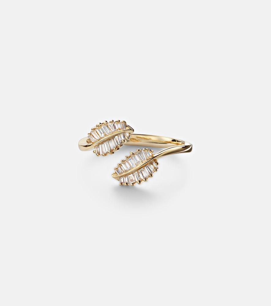 anita ko small 18kt gold ring with diamonds