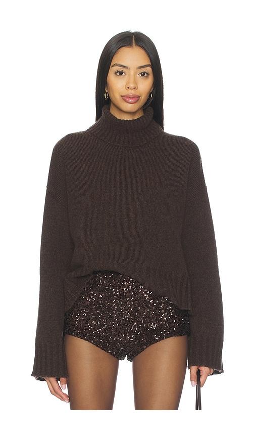 aniye by chris turtleneck sweater in brown. - size l (also in s)