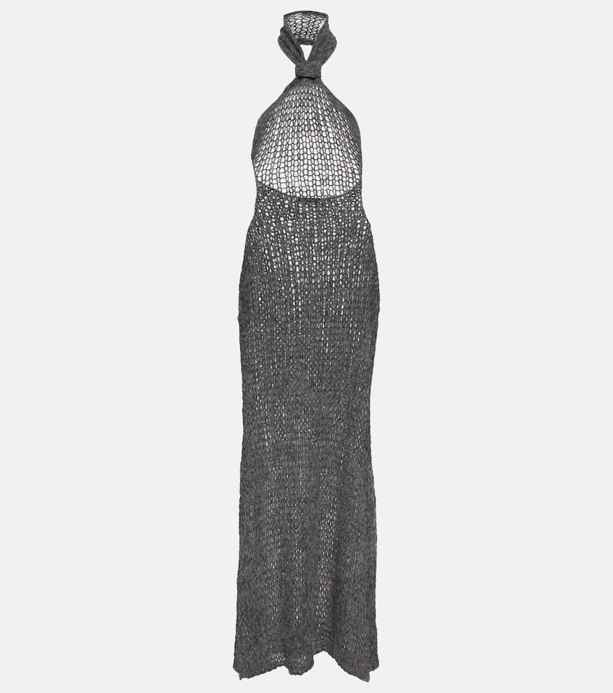 ann demeulemeester halterneck alpaca-blend maxi dress
