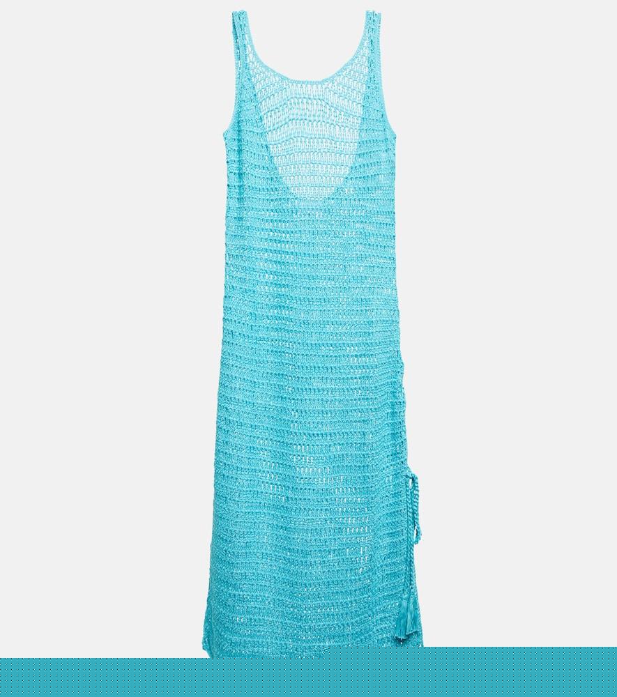 anna kosturova athena crochet cotton midi dress
