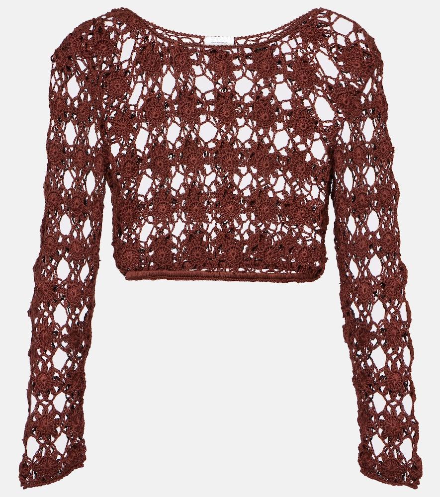anna kosturova bella crochet cotton crop top