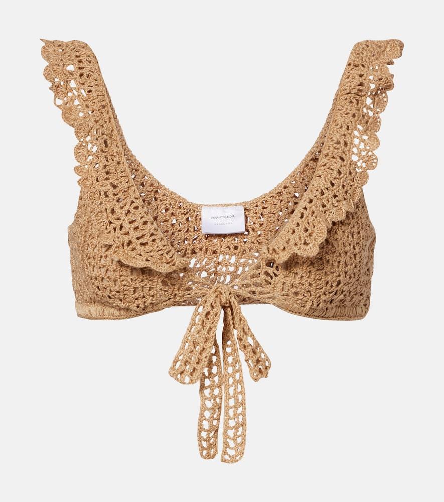 anna kosturova brigitte crochet cotton bra top