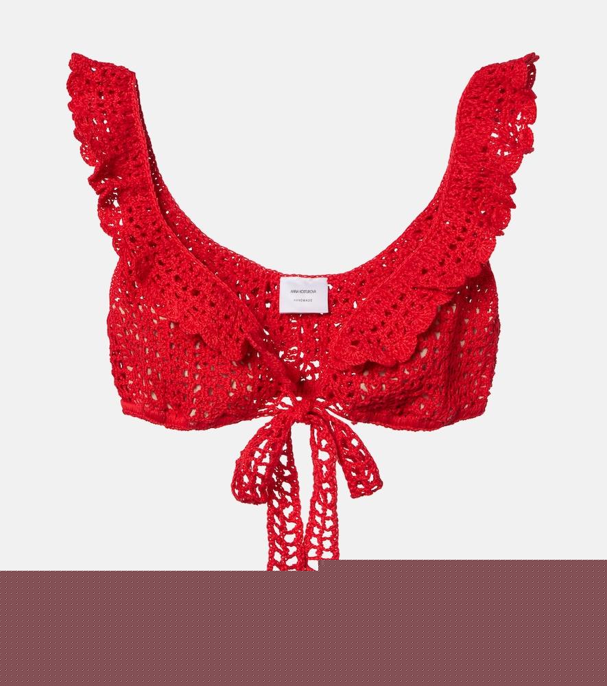 anna kosturova brigitte crochet cotton bra top