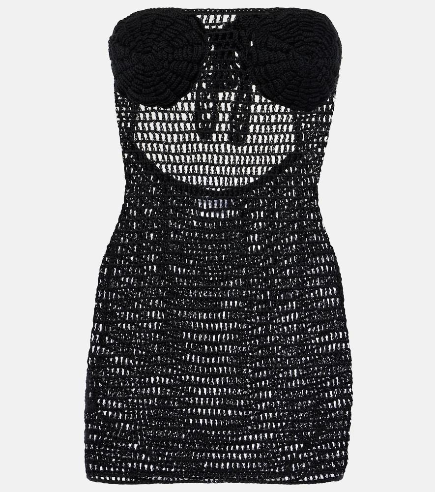 anna kosturova camellia cotton crochet minidress
