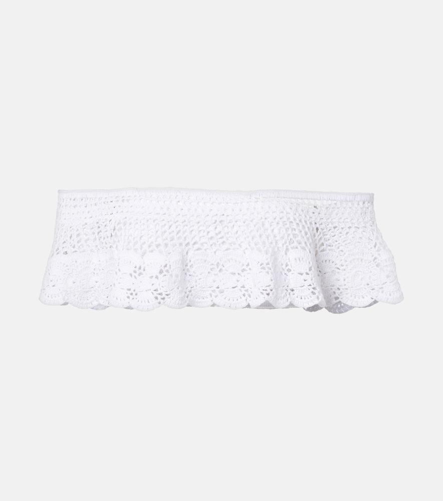 anna kosturova crochet off-shoulder cotton crop top