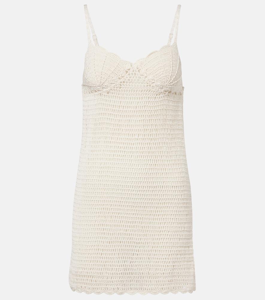anna kosturova crochet scalloped cotton minidress