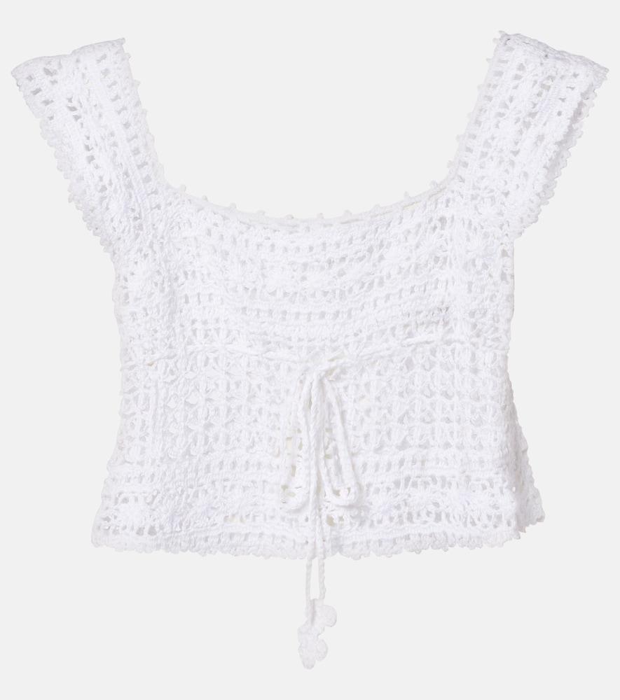anna kosturova deauville crochet cotton crop top