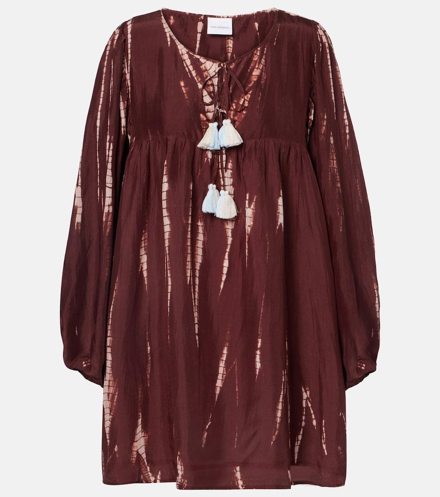 anna kosturova hailey tie-dye silk minidress