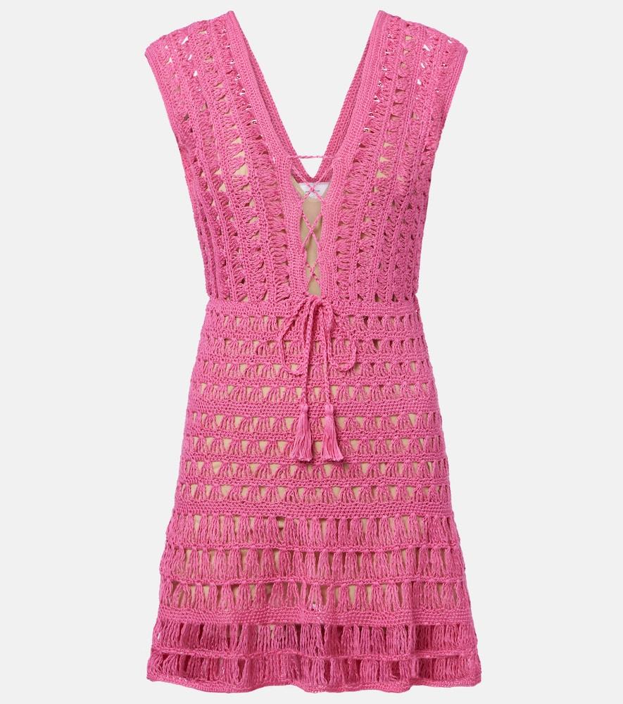 anna kosturova jennifer crochet cotton minidress