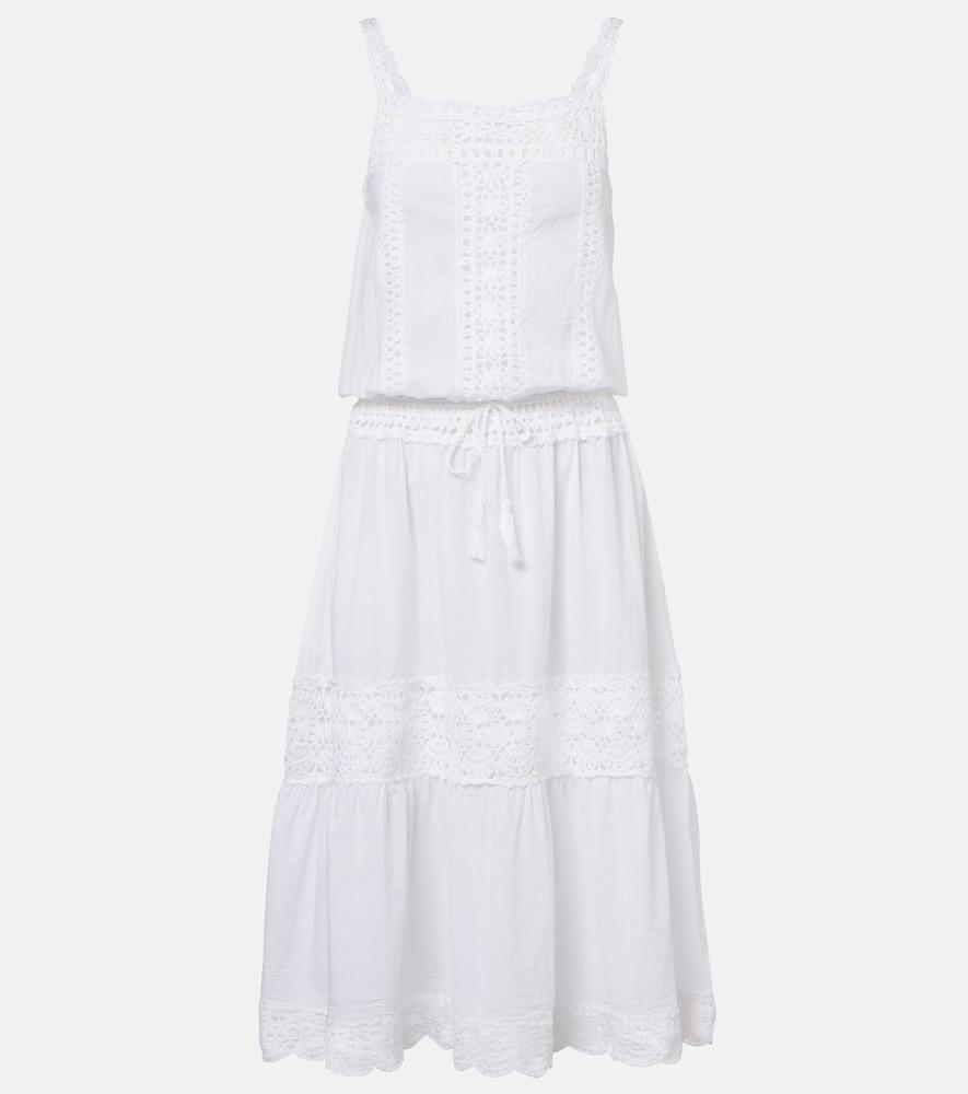anna kosturova manor crochet cotton midi dress