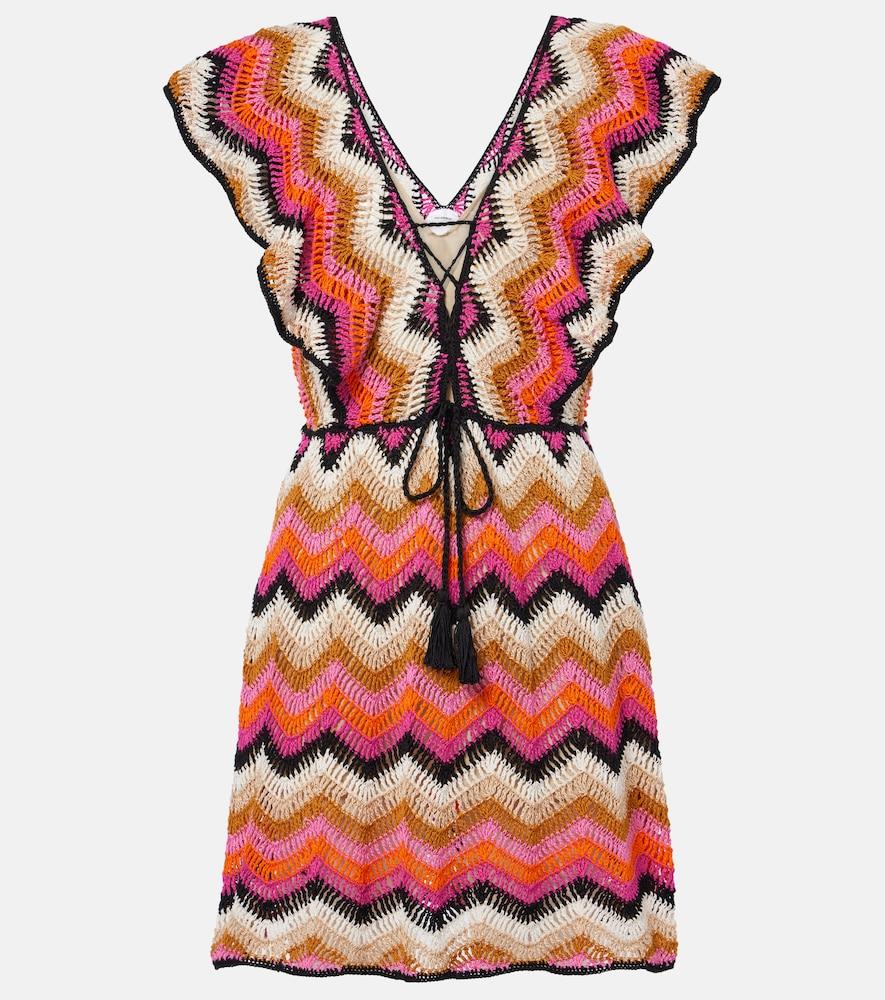 anna kosturova melissa cotton crochet minidress
