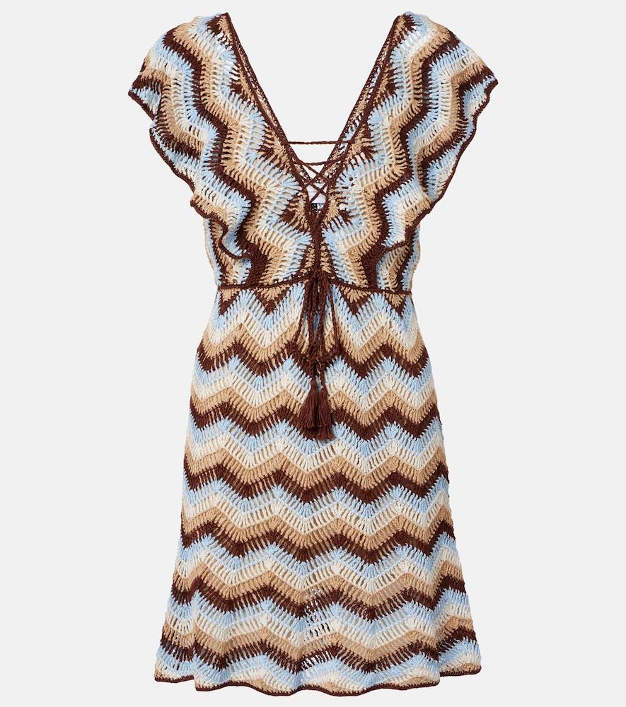 anna kosturova melissa crochet cotton minidress