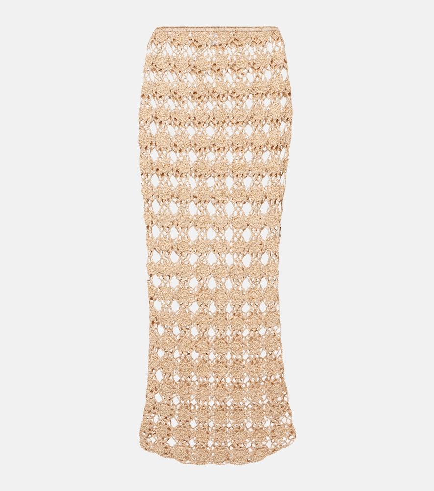 anna kosturova rosette crochet cotton maxi skirt