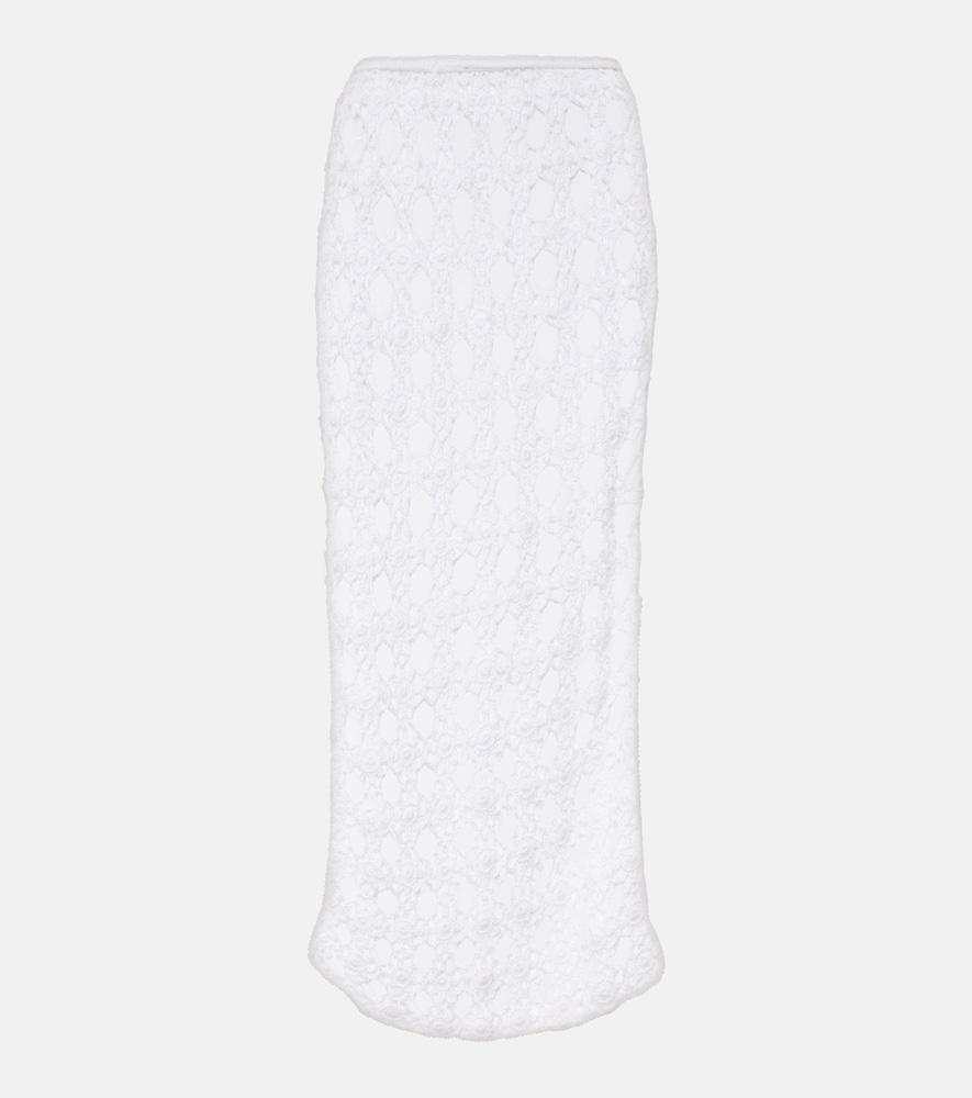 anna kosturova rosette crochet cotton midi skirt