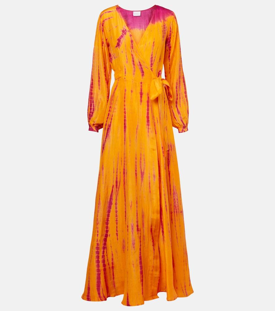 anna kosturova tie-dye silk wrap dress
