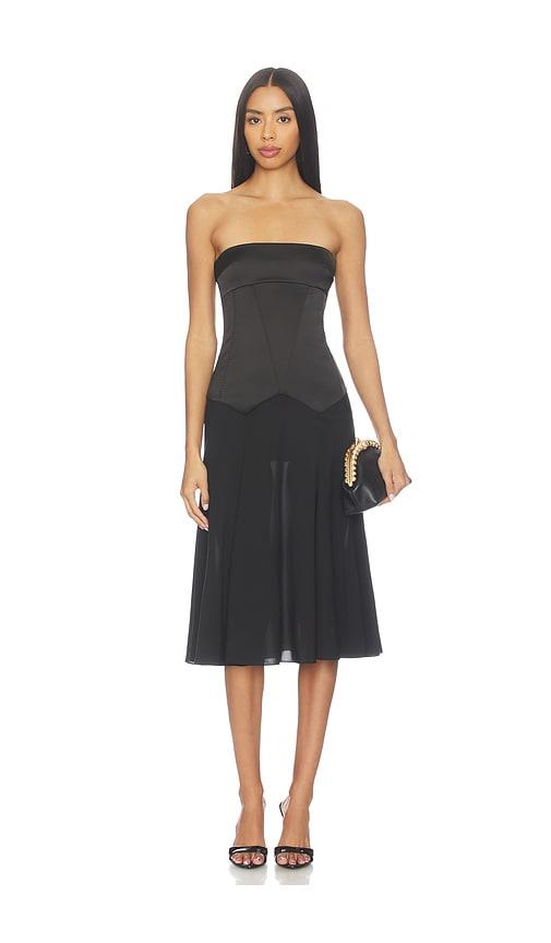 anna october ariella midi dress in black. - size l (also in m, xs)