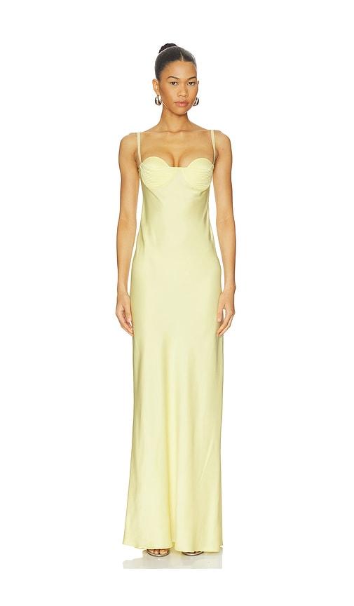 anna october levi maxi dress in yellow. - size l (also in xs, s, m)