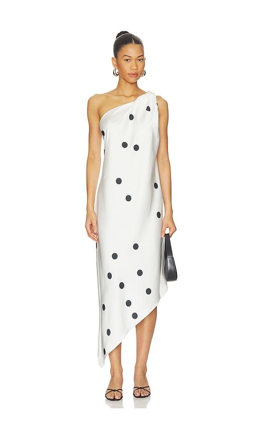 anna october mio midi dress in black,white. - size l (also in s)