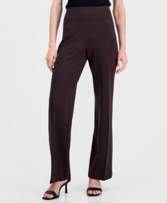 anne klein womens high rise pull on wide leg pants