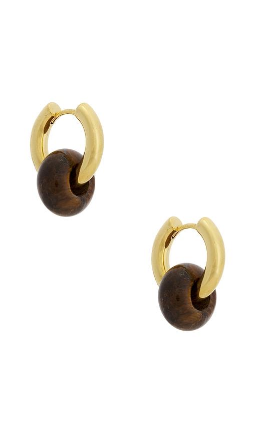 anni lu glazed donut hoops in brown,metallic gold.