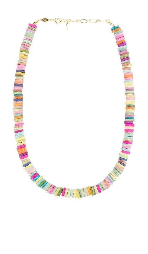 anni lu holiday necklace in pink.