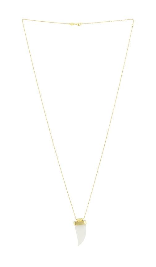 anni lu jaws big wave necklace in metallic gold.