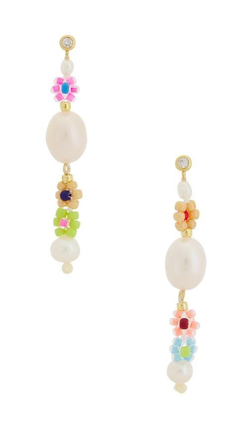 anni lu mexi flower earring in orange.