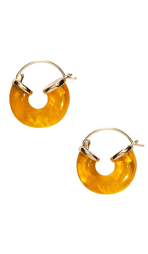 anni lu petit swell hoop earrings in yellow.