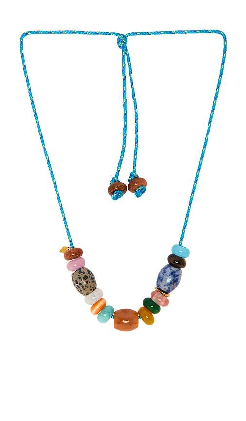 anni lu poolside necklace in blue.