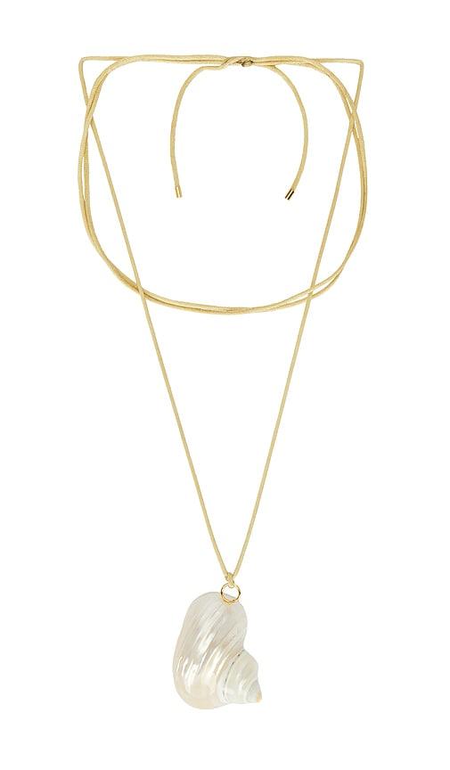 anni lu shell on a string necklace in ivory.