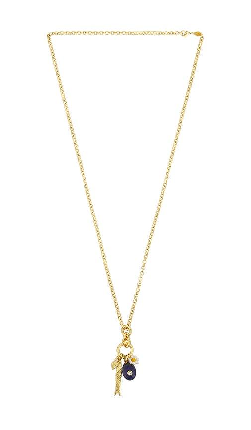 anni lu swimclub necklace in metallic gold.