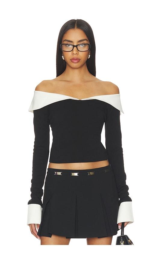 anonie jade top in black,white. - size l (also in s, xs, m, xl)