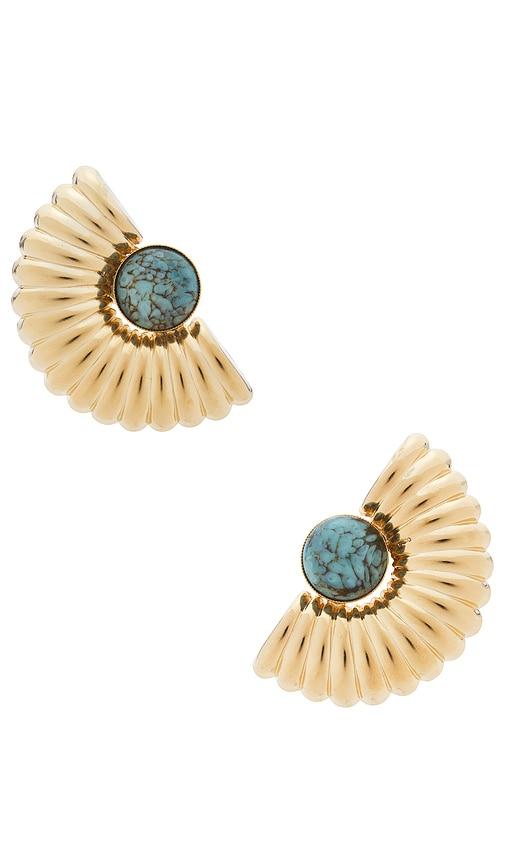 anton heunis big arch earrings in metallic gold.