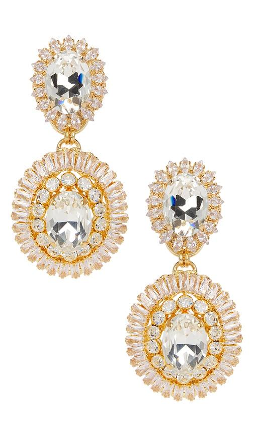 anton heunis clip oval pendant drop earrings in white.