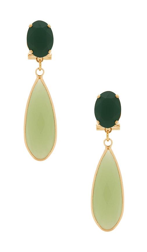 anton heunis drop earrings in green.